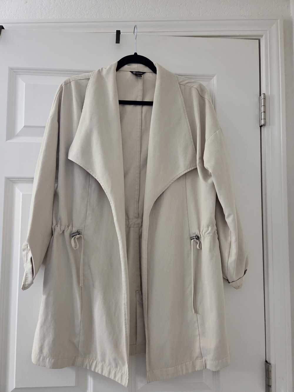 Versona Cream Drawstring Trench Coat